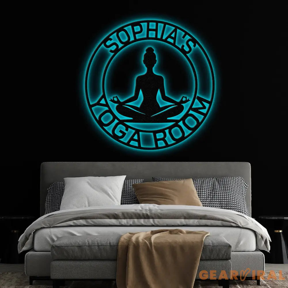 Custom Yoga Room Metal Sign with Led Lights Personalized Yoga Sign Yoga Studio Decor Gift Mom Gift for Yoga Teacher