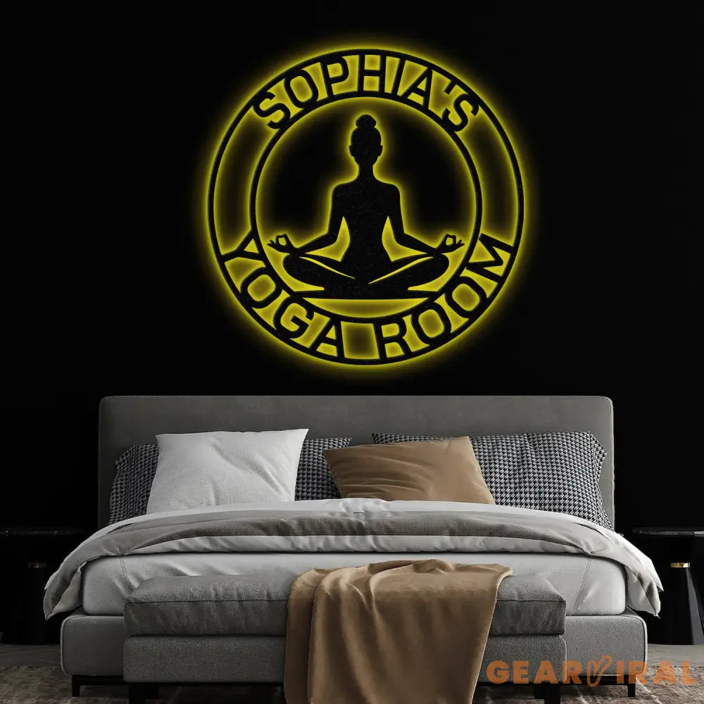 Custom Yoga Room Metal Sign with Led Lights Personalized Yoga Sign Yoga Studio Decor Gift Mom Gift for Yoga Teacher