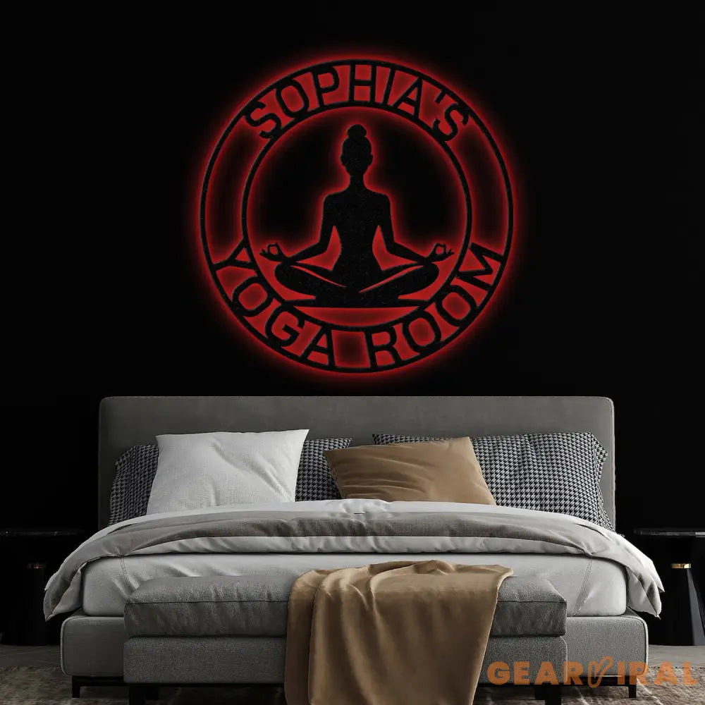 Custom Yoga Room Metal Sign with Led Lights Personalized Yoga Sign Yoga Studio Decor Gift Mom Gift for Yoga Teacher