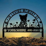 Custom Yorkshire Memorial Metal Stake - Personalized Pet Grave Marker Remembrance Sign Sympathy Gift Yorkshire Loss