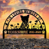 Custom Yorkshire Memorial Metal Stake - Personalized Pet Grave Marker Remembrance Sign Sympathy Gift Yorkshire Loss