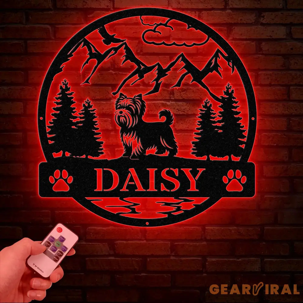 Custom Yorkshire Terrier Metal Sign Dog Name Sign Yorkie Wall Decor Dog Lovers Wall Art Pet Lover Gift Dog Mom Gifts