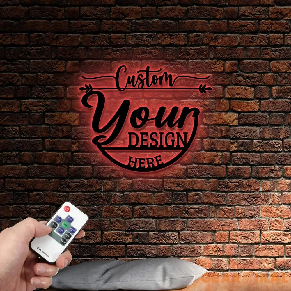 Custom Your Logo Design Metal Wall Art with Led Light Business Logo Sign Christmas Gift Birthday Gift for Mom Dad
