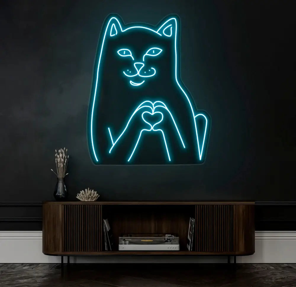 Customizable Funny Cat Neon Sign – Color-Changing LED Wall Light – Playful and Unique Neon Art for Home or Game Room
