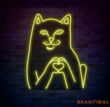 Customizable Funny Cat Neon Sign – Color-Changing LED Wall Light – Playful and Unique Neon Art for Home or Game Room