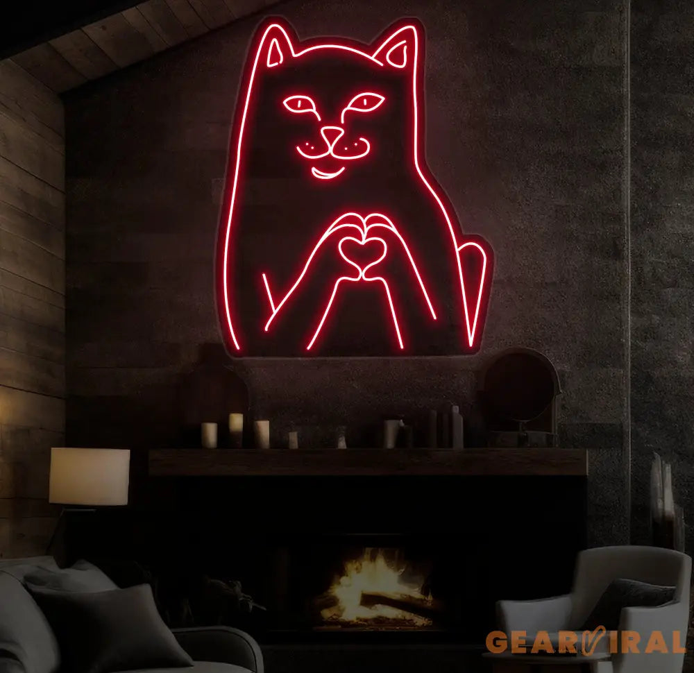 Customizable Funny Cat Neon Sign – Color-Changing LED Wall Light – Playful and Unique Neon Art for Home or Game Room