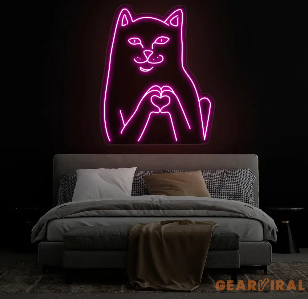 Customizable Funny Cat Neon Sign – Color-Changing LED Wall Light – Playful and Unique Neon Art for Home or Game Room