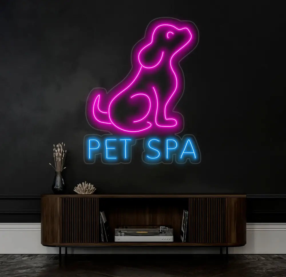 Customizable Pet Spa Neon Sign – Color-Changing LED Light – Perfect Neon Wall Art for Grooming Salons Pet Spas and