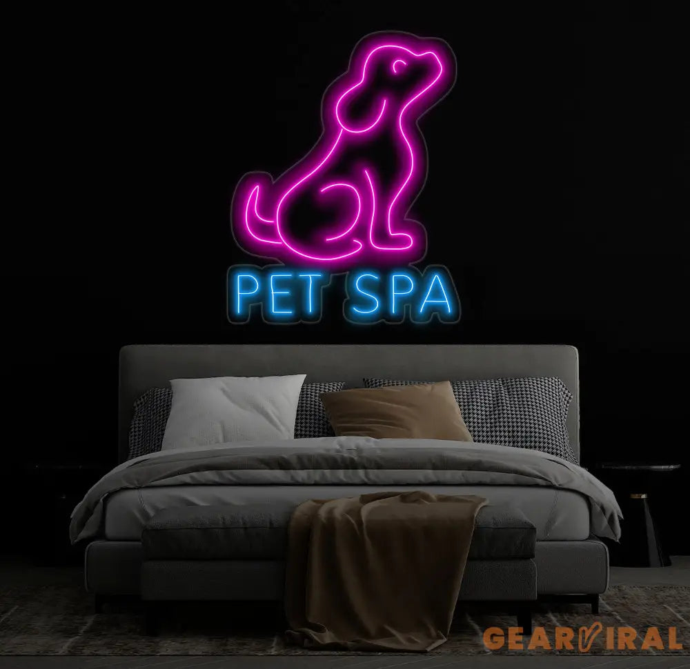 Customizable Pet Spa Neon Sign – Color-Changing LED Light – Perfect Neon Wall Art for Grooming Salons Pet Spas and