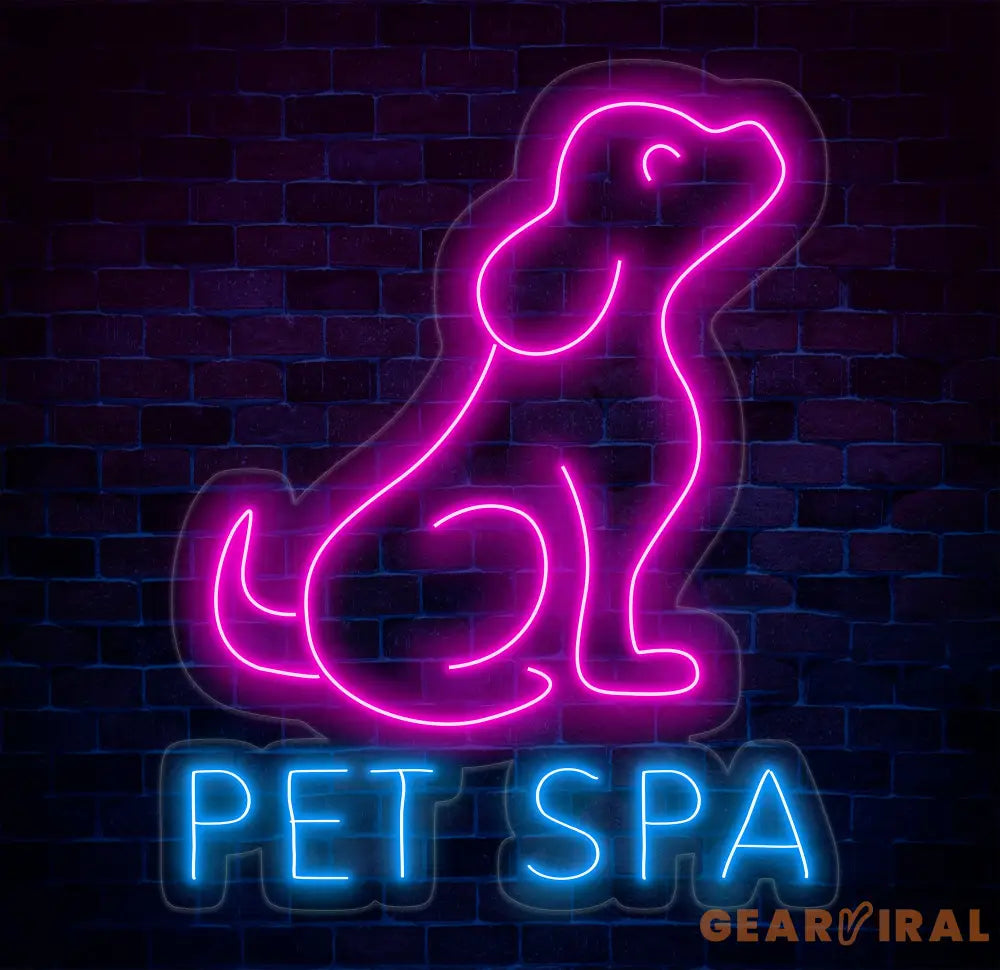 Customizable Pet Spa Neon Sign – Color-Changing LED Light – Perfect Neon Wall Art for Grooming Salons Pet Spas and