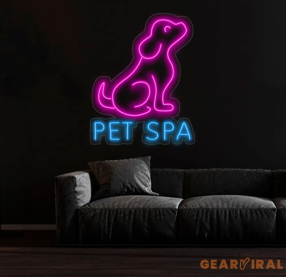 Customizable Pet Spa Neon Sign – Color-Changing LED Light – Perfect Neon Wall Art for Grooming Salons Pet Spas and