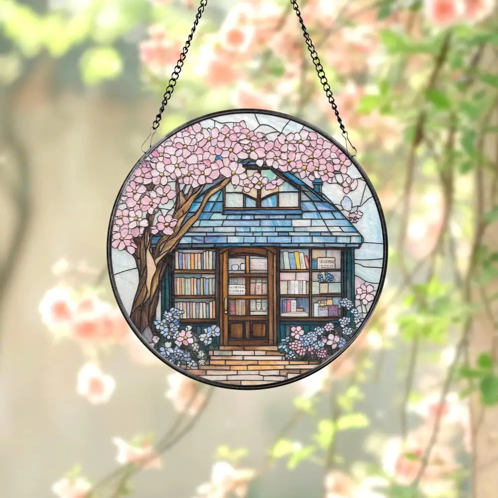 Customized Book Store Suncatcher Book Window Decor Book Lover Gift,Book store Glass Window Decor Indoor Decor