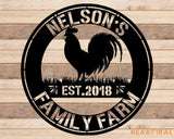 Customized Chicken Farm Metal Sign Hen House Coop Sign Family Name Metal Sign for Farm House Farm Gate Sign Farm Name