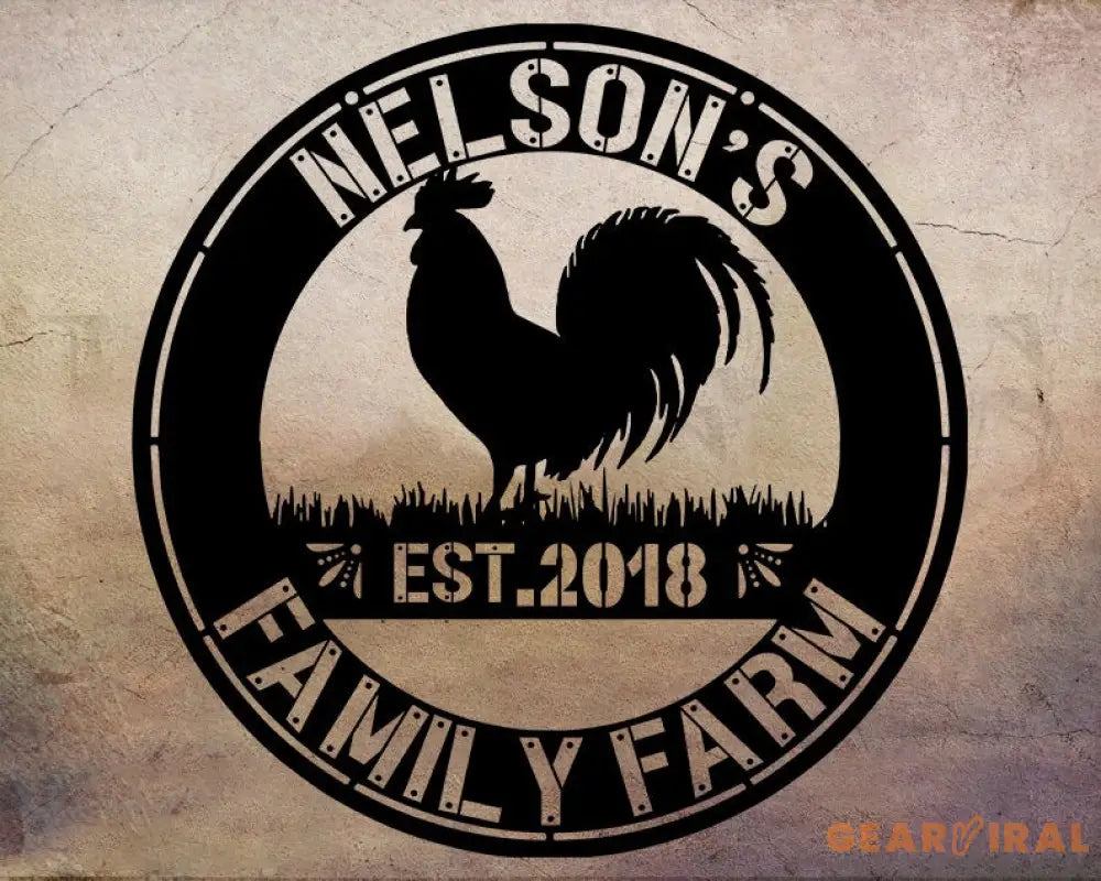 Customized Chicken Farm Metal Sign Hen House Coop Sign Family Name Metal Sign for Farm House Farm Gate Sign Farm Name