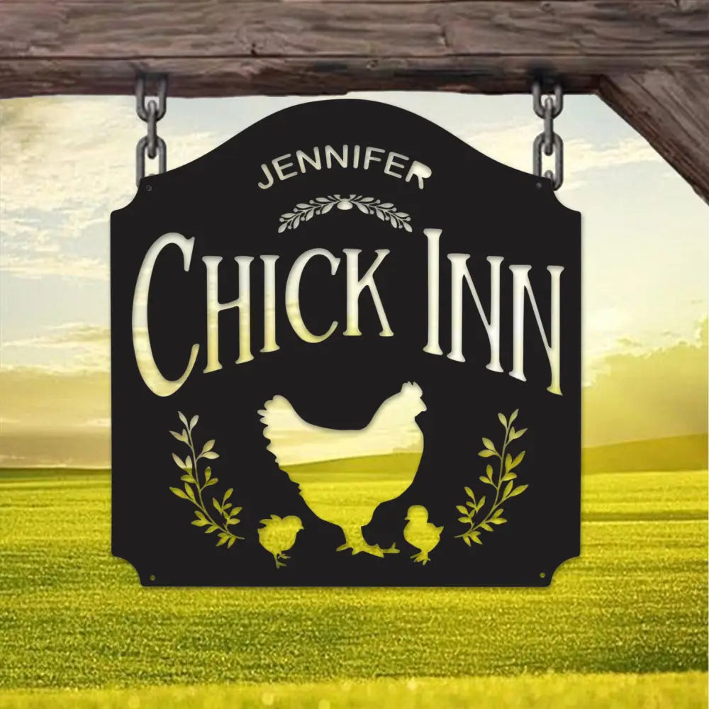 Customized Chicken Farm Metal Sign - Hen House Coop Sign - Family Name Metal Sign for Farm House - Our Little Coop Sign