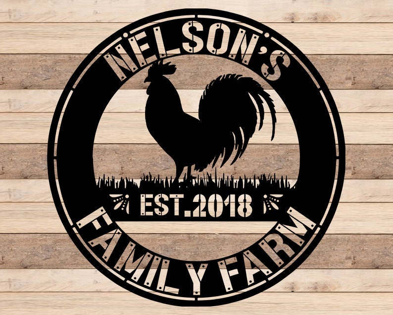 Customized Chicken Farm Metal Sign, Hen House Coop Sign, Family Name Metal Sign for Farm House, Farm Gate Sign, Farm Name Sign