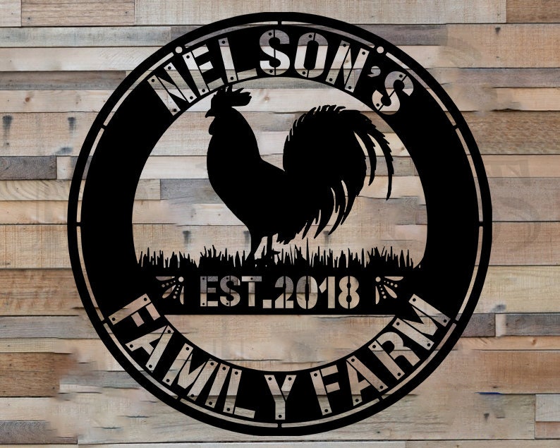 Customized Chicken Farm Metal Sign, Hen House Coop Sign, Family Name Metal Sign for Farm House, Farm Gate Sign, Farm Name Sign
