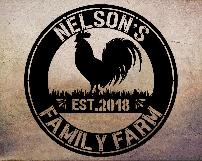 Customized Chicken Farm Metal Sign, Hen House Coop Sign, Family Name Metal Sign for Farm House, Farm Gate Sign, Farm Name Sign