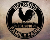 Customized Chicken Farm Metal Sign, Hen House Coop Sign, Family Name Metal Sign for Farm House, Farm Gate Sign, Farm Name Sign