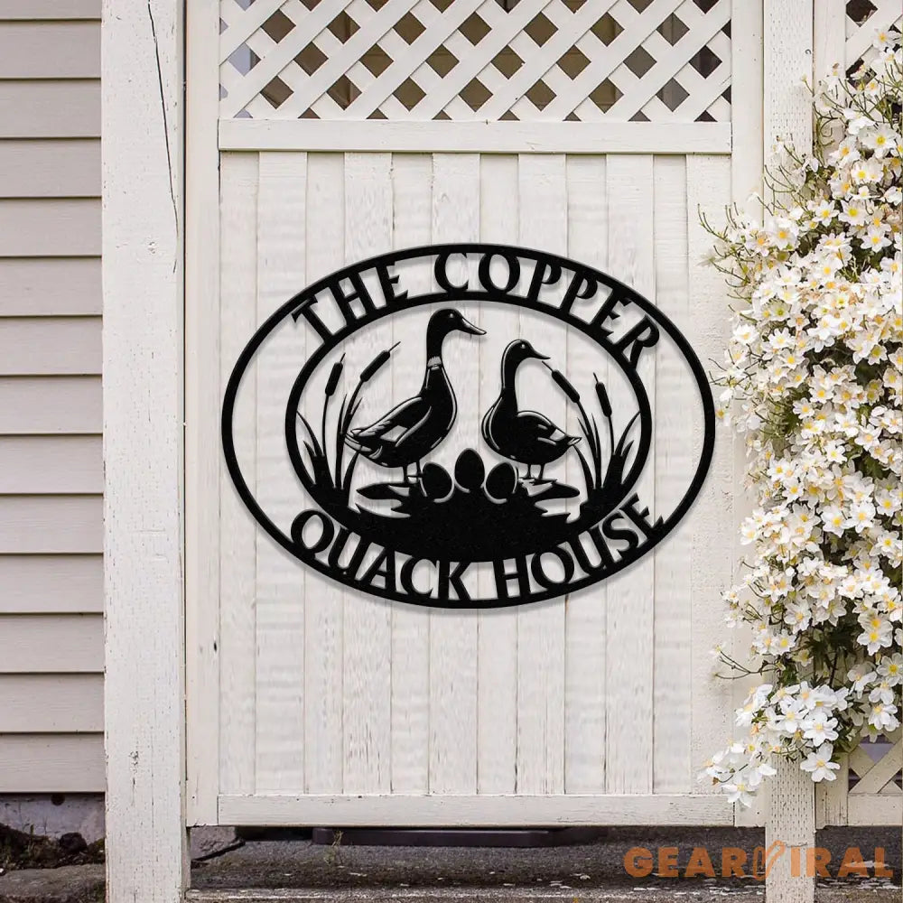 Customized Duck Farm Metal Sign Quack House Sign Family Name Metal Sign for Farm House Duck Hutch Coop Sign Quack Shack