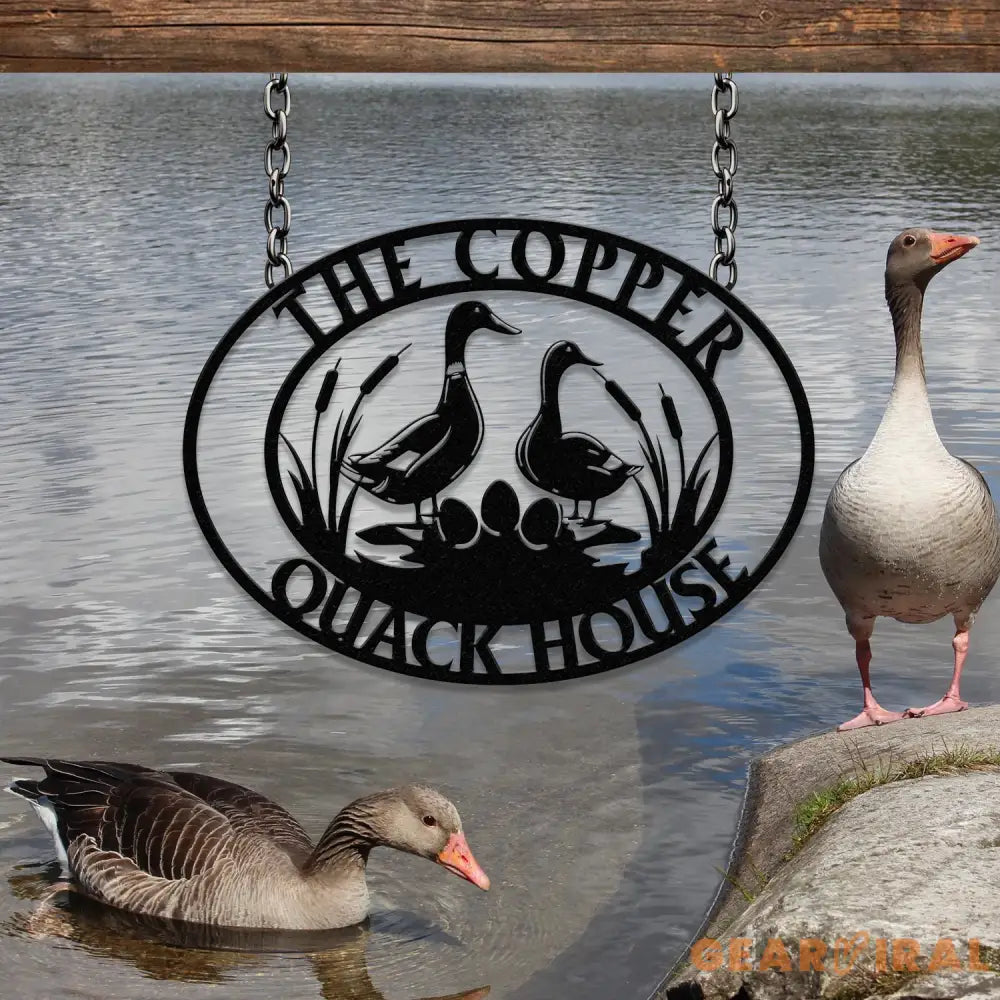 Customized Duck Farm Metal Sign Quack House Sign Family Name Metal Sign for Farm House Duck Hutch Coop Sign Quack Shack