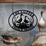 Customized Duck Farm Metal Sign Quack House Sign Family Name Metal Sign for Farm House Duck Hutch Coop Sign Quack Shack