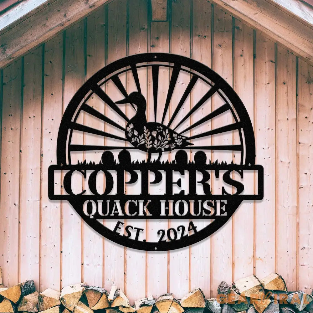 Customized Duck Farm Metal Sign Quack House Sign Family Name Metal Sign for Farm House Duck Hutch Coop Sign Quack Shack