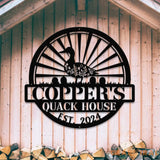 Customized Duck Farm Metal Sign Quack House Sign Family Name Metal Sign for Farm House Duck Hutch Coop Sign Quack Shack