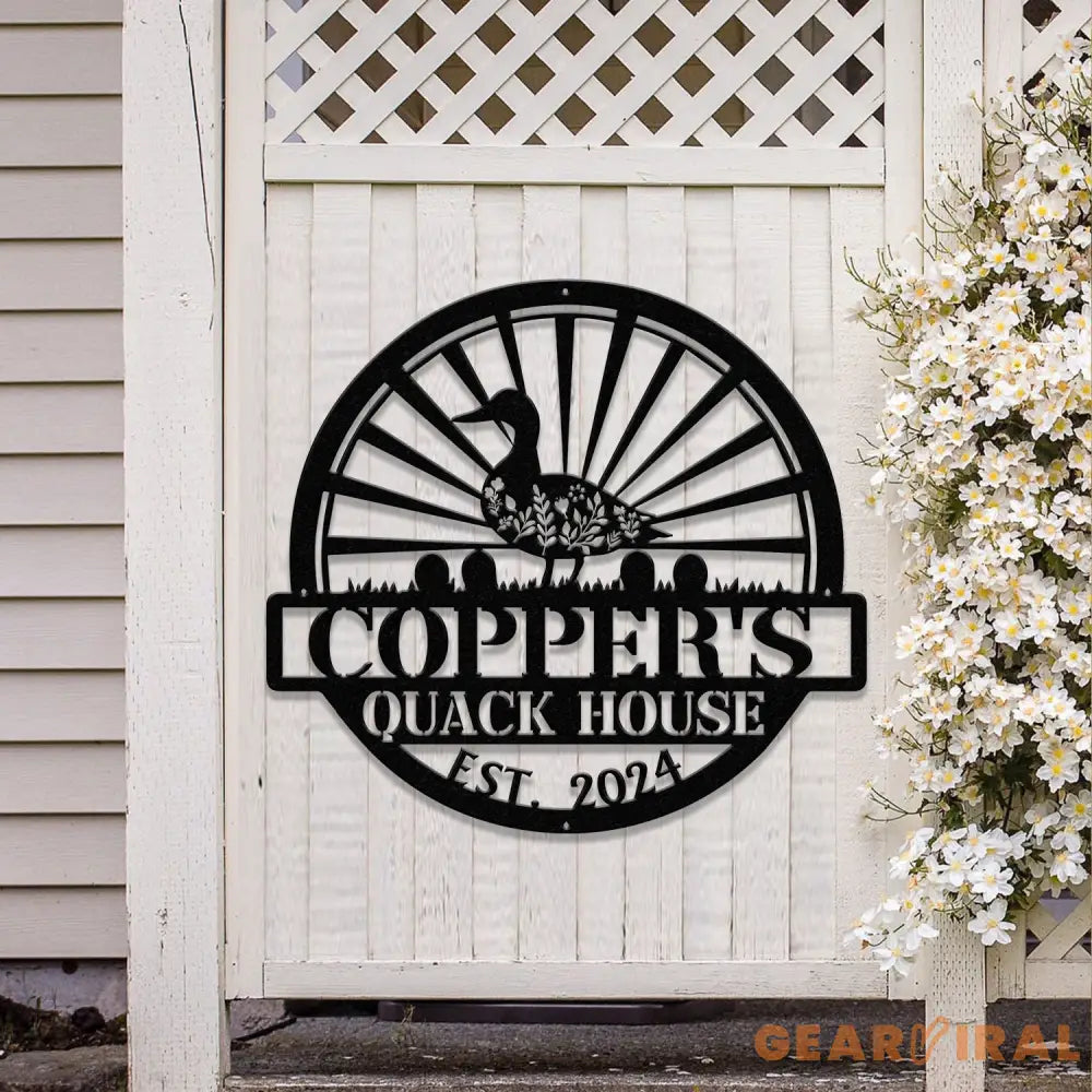 Customized Duck Farm Metal Sign Quack House Sign Family Name Metal Sign for Farm House Duck Hutch Coop Sign Quack Shack