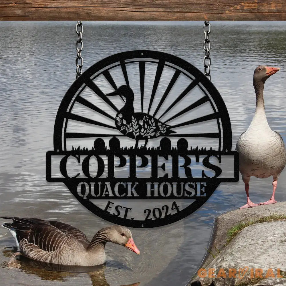 Customized Duck Farm Metal Sign Quack House Sign Family Name Metal Sign for Farm House Duck Hutch Coop Sign Quack Shack