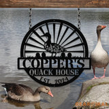 Customized Duck Farm Metal Sign Quack House Sign Family Name Metal Sign for Farm House Duck Hutch Coop Sign Quack Shack