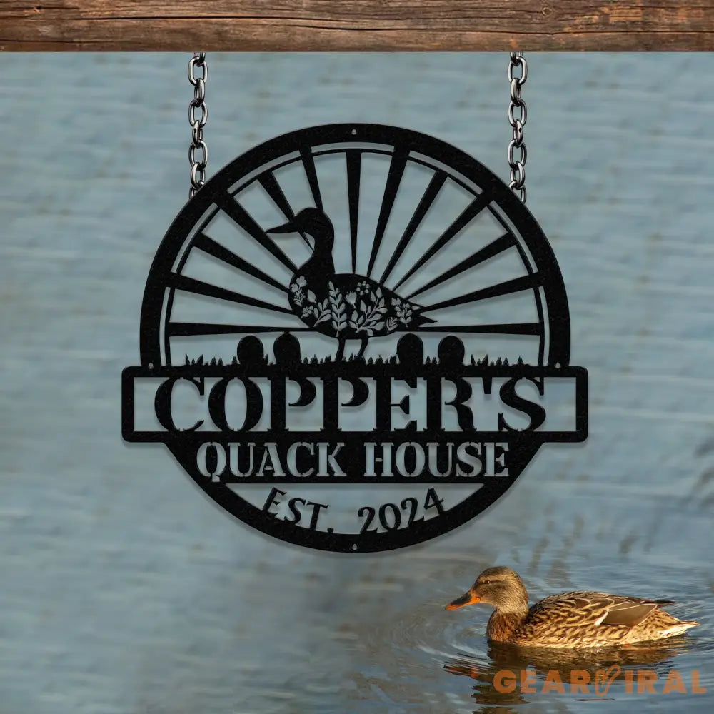 Customized Duck Farm Metal Sign Quack House Sign Family Name Metal Sign for Farm House Duck Hutch Coop Sign Quack Shack