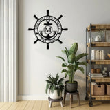 Customized Family Name Sign Nautical Wall Decor Anchor Metal Sign Initial Split Letter Monogram Sign Last Name signs