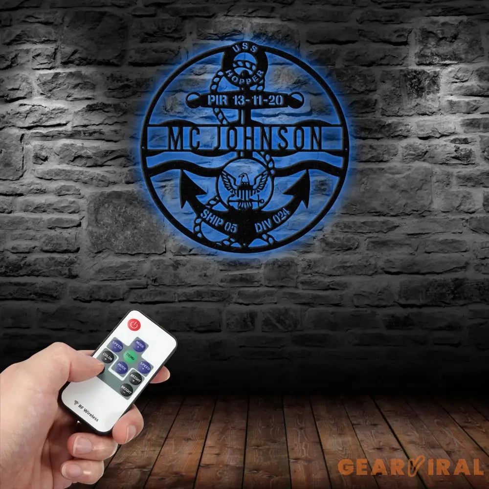 Customized USN Anchor Metal Sign Anchor Decor Navy Veteran Gift US Navy Sign Anchor Sign Anchor PIR/navy boot camp