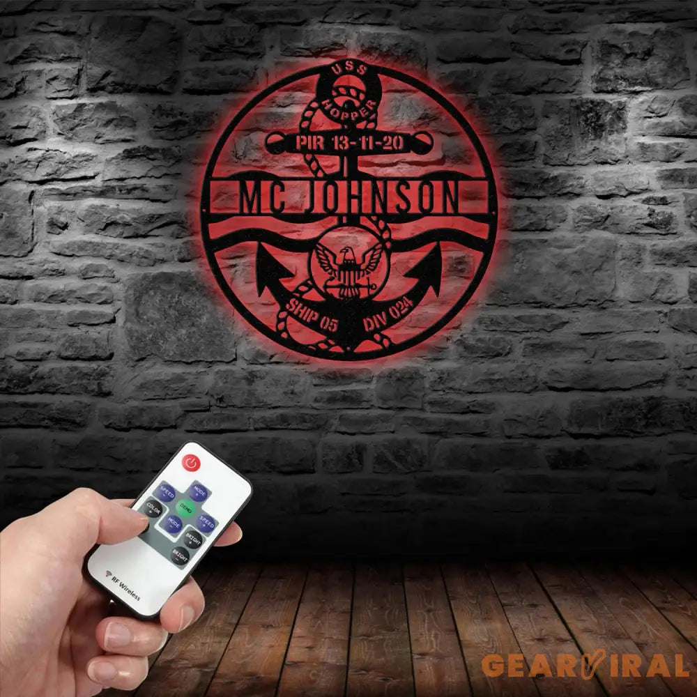 Customized USN Anchor Metal Sign Anchor Decor Navy Veteran Gift US Navy Sign Anchor Sign Anchor PIR/navy boot camp