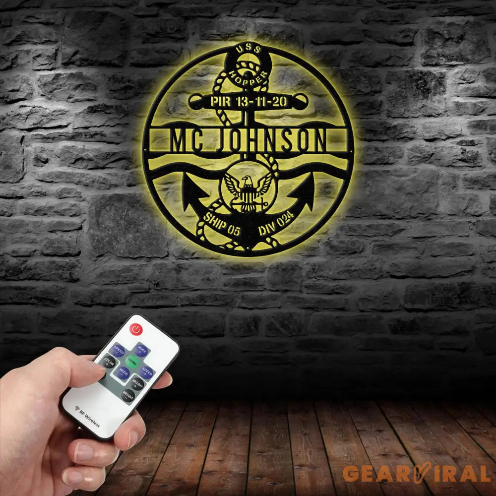 Customized USN Anchor Metal Sign Anchor Decor Navy Veteran Gift US Navy Sign Anchor Sign Anchor PIR/navy boot camp