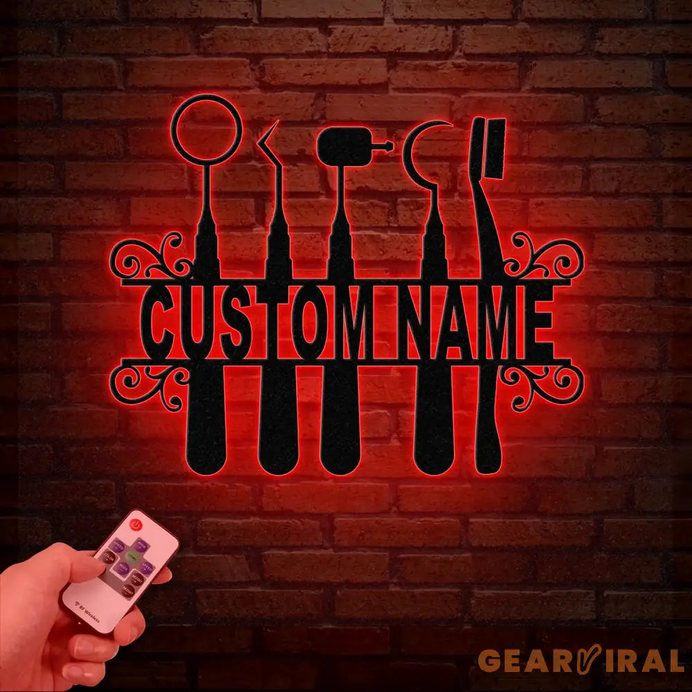 Custon Dental Hygineist Metal Wall Art with LED Light Dental Assistant Gifts Dental Student Gift Dentist Office Decor