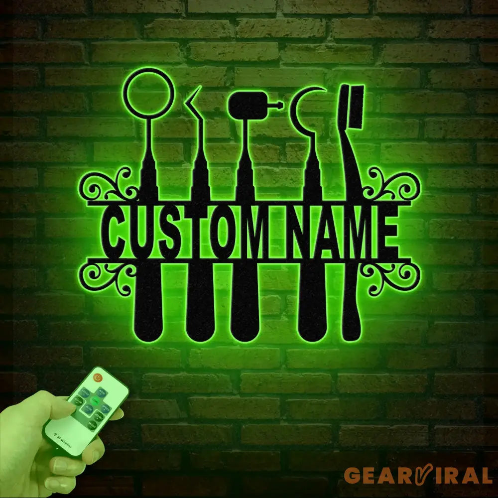 Custon Dental Hygineist Metal Wall Art with LED Light Dental Assistant Gifts Dental Student Gift Dentist Office Decor