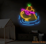 Cute Capybara Neon Light - Sleeping Capybara LED Sign Bedroom Wall Decor Nursery Room Art Adorable Cappy Neon Sign for
