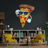 Cute Slice Of Cartoon Pizza Artwork Led Neon Sign Light