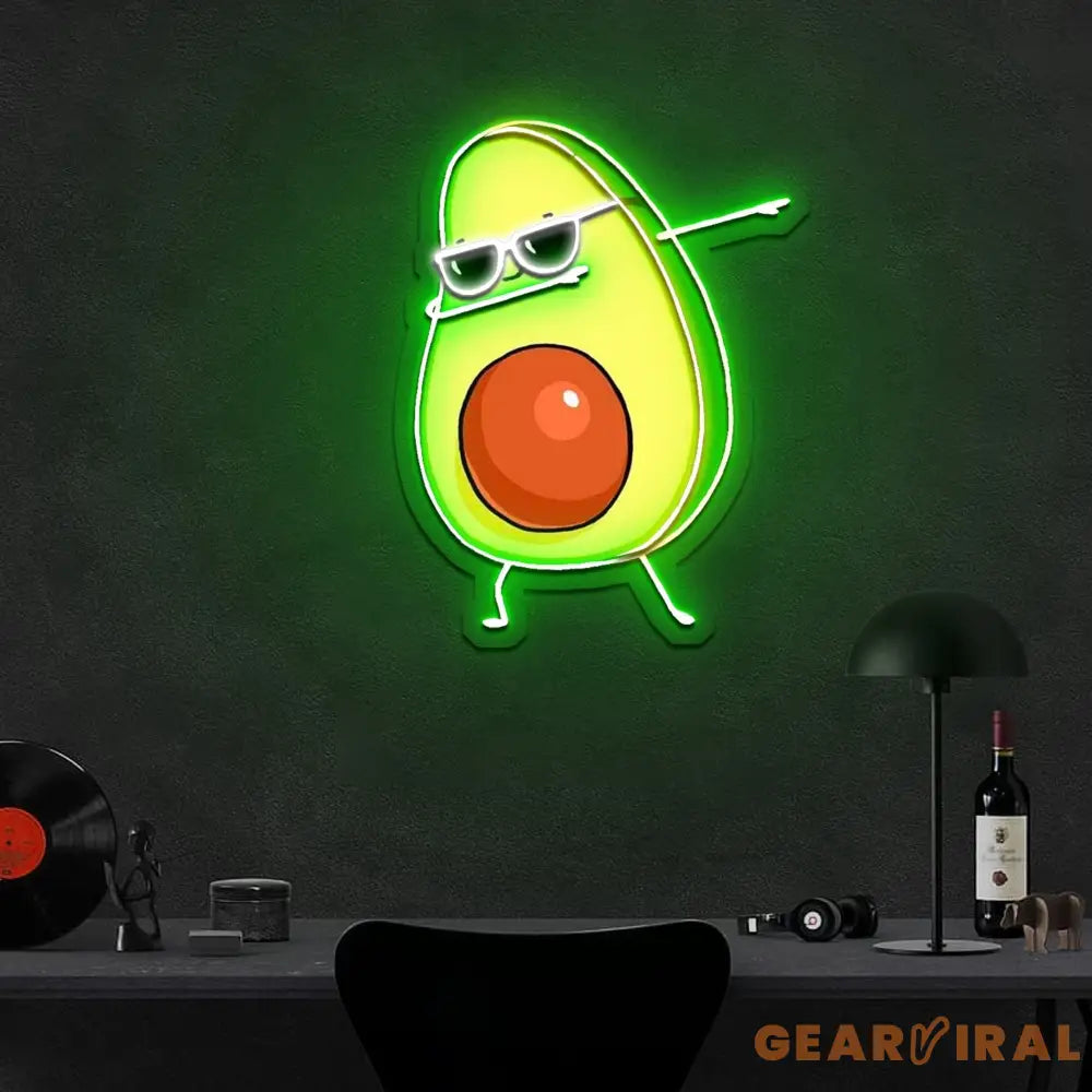 Dabbing Avocado Neon x Acrylic Artwork