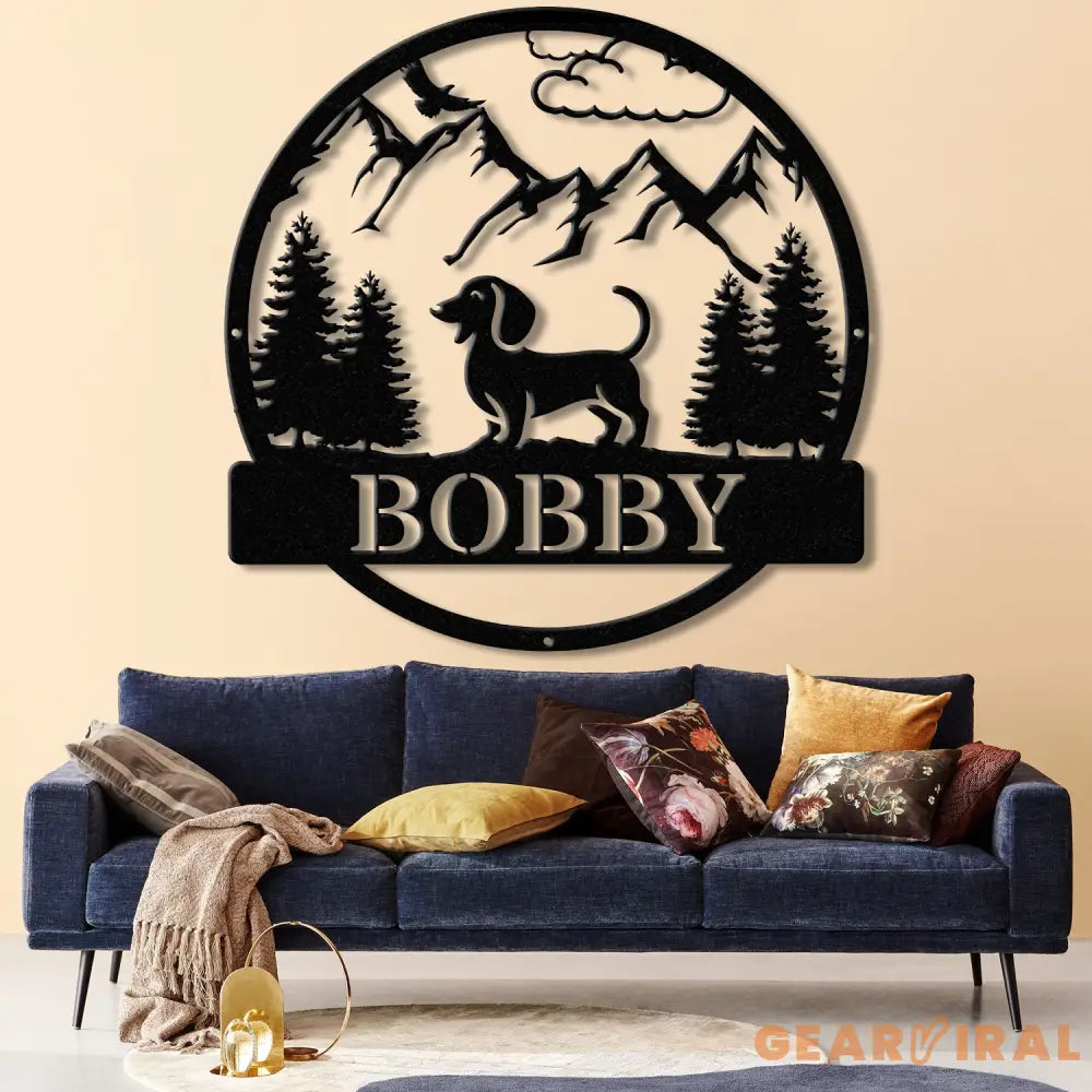 Dachshund Metal Sign Custom Dog Name Sign Dog Memorial Gift Dachshund Wall Decor Dog Lovers Wall Art Pet Lover Gift Dog
