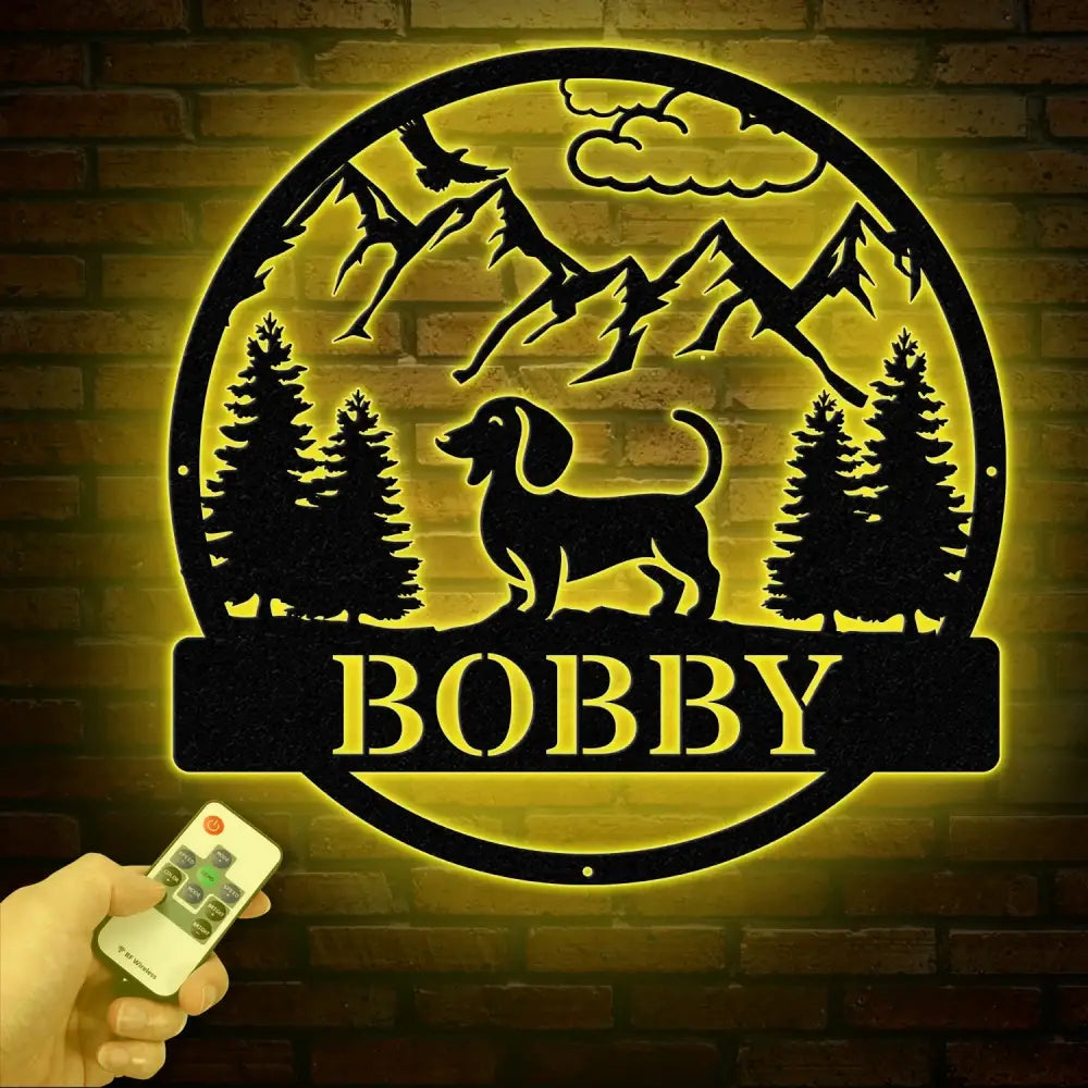 Dachshund Metal Sign Custom Dog Name Sign Dog Memorial Gift Dachshund Wall Decor Dog Lovers Wall Art Pet Lover Gift Dog