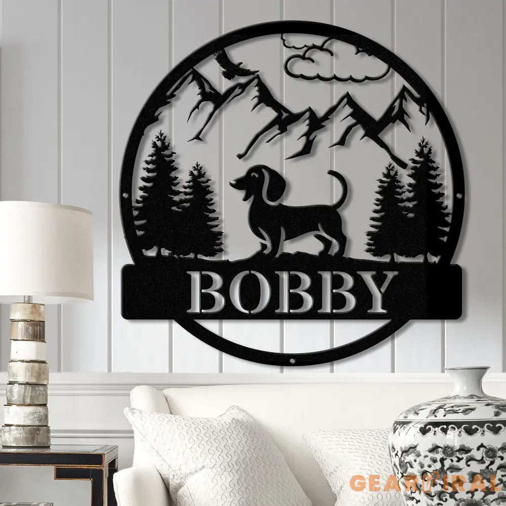 Dachshund Metal Sign Custom Dog Name Sign Dog Memorial Gift Dachshund Wall Decor Dog Lovers Wall Art Pet Lover Gift Dog