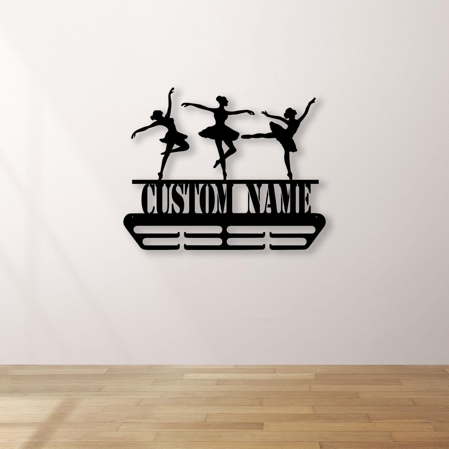Dance Medal Hanger with Custom Monogram Name Metal Sign, Personalized Dance Medal Holder Monogram, Dance Medal Display Led Light