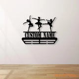 Dance Medal Hanger with Custom Monogram Name Metal Sign Personalized Dance Medal Holder Monogram Dance Medal Display
