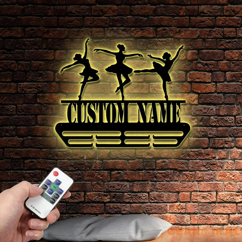 Dance Medal Hanger with Custom Monogram Name Metal Sign Personalized Dance Medal Holder Monogram Dance Medal Display