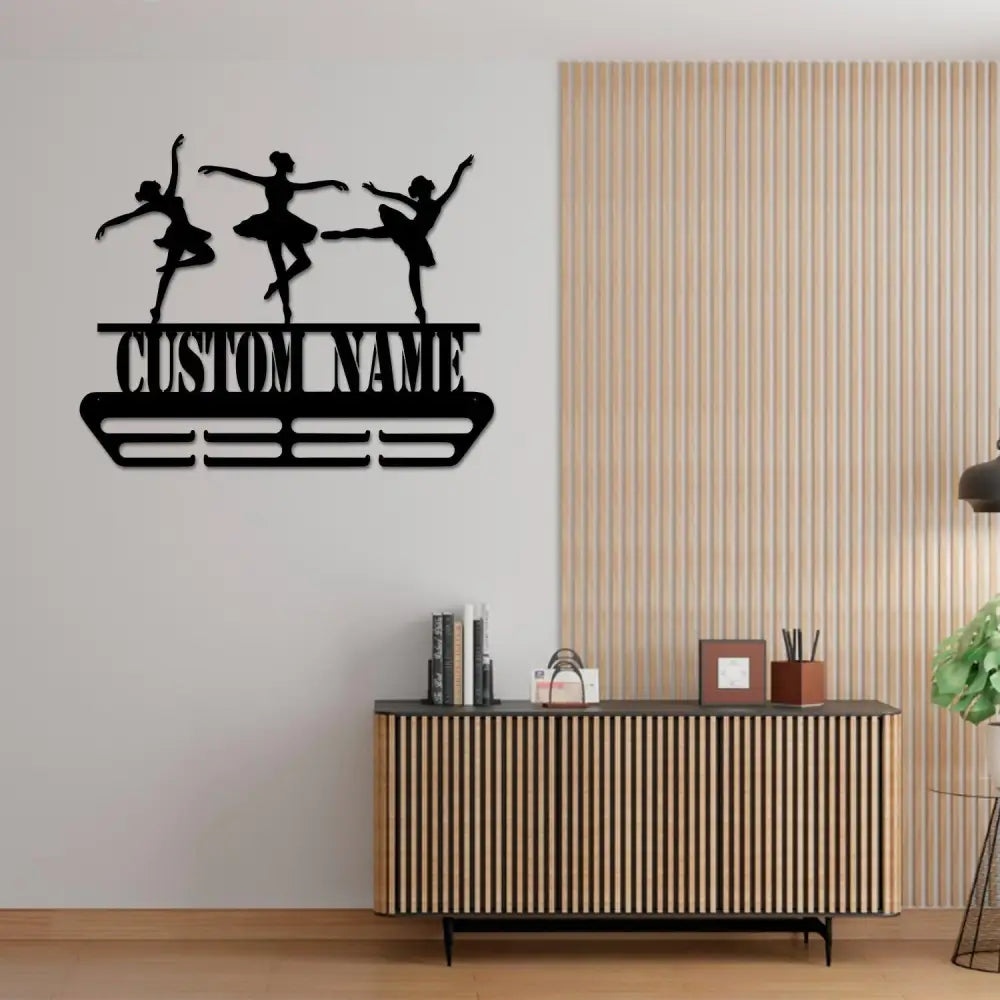 Dance Medal Hanger with Custom Monogram Name Metal Sign Personalized Dance Medal Holder Monogram Dance Medal Display