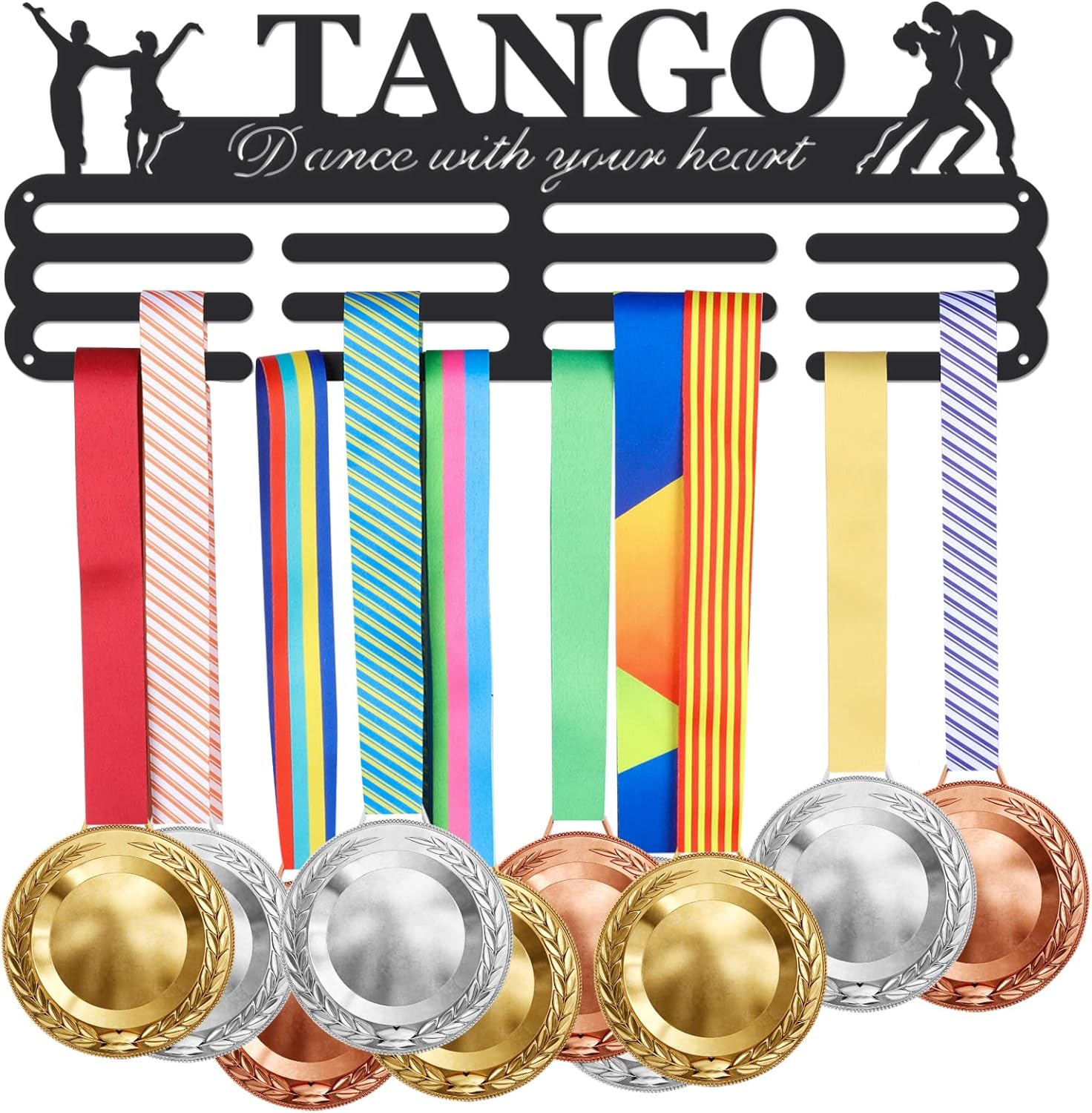 Dance Medal Holder Ballet Medals Display Black Iron Wall Mounted Born to Dance Medal Hooks for 60+ Medal Rack Display Competition Wall Hanging Gift for Girls Christmas Birthday Gift | GearViral