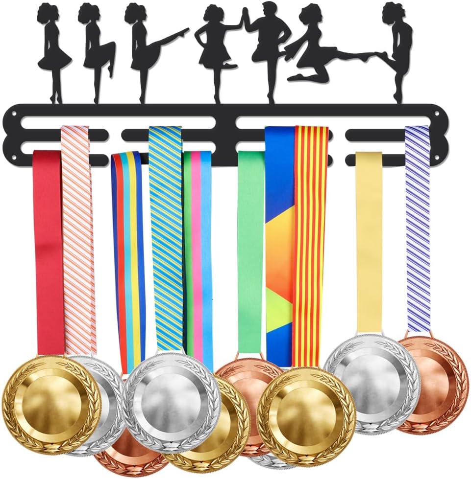 Dance Medal Holder Ballet Medals Display Black Iron Wall Mounted Born to Dance Medal Hooks for 60+ Medal Rack Display Competition Wall Hanging Gift for Girls Christmas Birthday Gift | GearViral